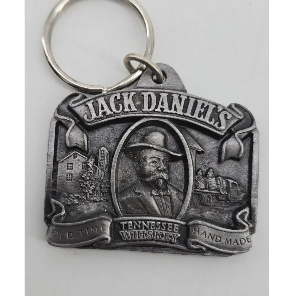 Vtg 80s Jack Daniels Keychain Old Time Tennessee Whiskey Hand Made Bergamot 1989